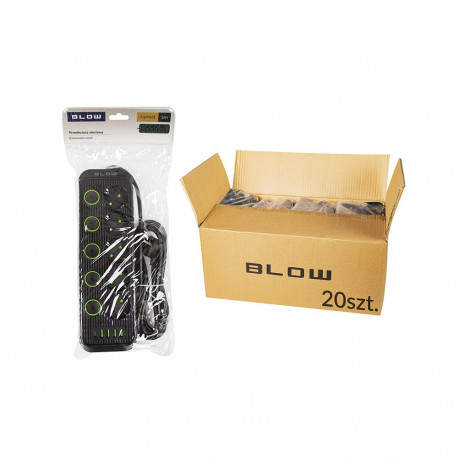 98-509# Przedłużacz sieciowy ps-550s 5-gniazd 4xusb 1xusb-c 5m czarny 3x1mm op (20 tk.)