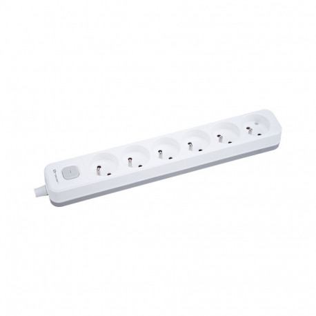 Przedłużacz TRACER Grid 6S 1,5m (6 gniazd,wyłącznik, white&grey)