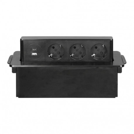 Integreeritav mööblipesa, 3 Schuko-pistikupesa, 1x USB-A-pesa, 1x USB-C-pesa