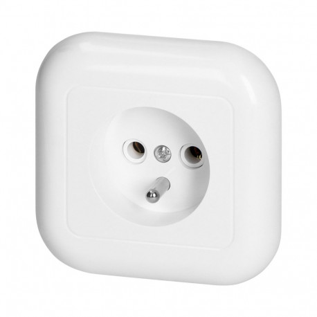 pojedik pistikupesa p/t 2p+Z 16A, 250V, FAN, valge (10 tk.)