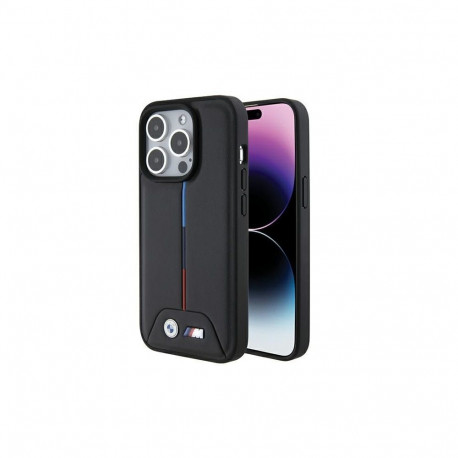 BMW BMW Quilted Tricolor iPhone 15 Pro Case - Black