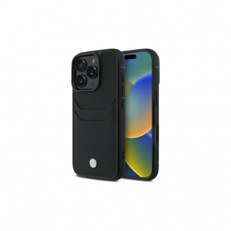 BMW BMW Sign Leather Cardslot Case for iPhone 16 Pro Max - Black