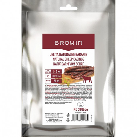 Browin Natural Sheep Casings 310606, 18/20mm, 20m, 90g, high quality, economical packaging