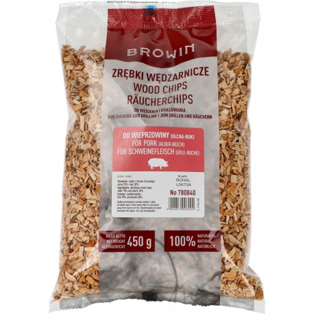 Sealiha suitsutamise/grillimise laastud BROWIN 780840, 70% lepp + 30% pöök, 450 g, klass 8