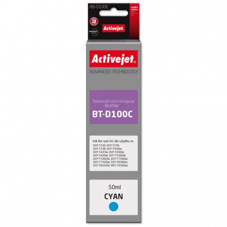 Activejet AB-D100C Ink cartridge for Brother printers, replacement for Brother BT-D100C; Supreme; 50