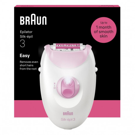 Braun epilaator Silkepil 3, juhtmega, roosa (8700216962988)