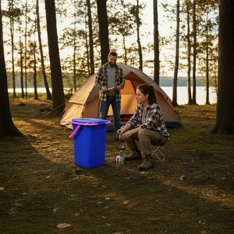 The GB320AG Tourist Toilet Bucket is a portable, lightweight sanitation solution de