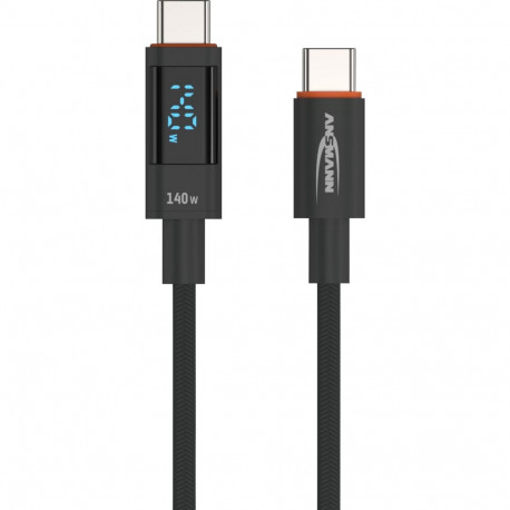 USB 2.0 Kabel, USB-C Stecker > USB-C Stecker (anthrazit, 1,2 Meter, PD 3.1,  Laden mit bis zu 140 Wa
