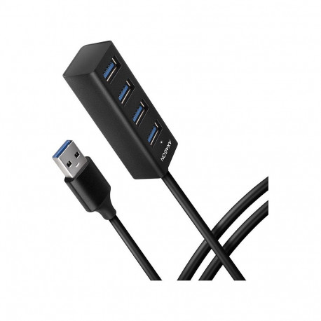 "AXAGON HUE-M1AL Mini USB-A-Hub,4x USB-A 3.2 Gen 1, silber - 1,2m"