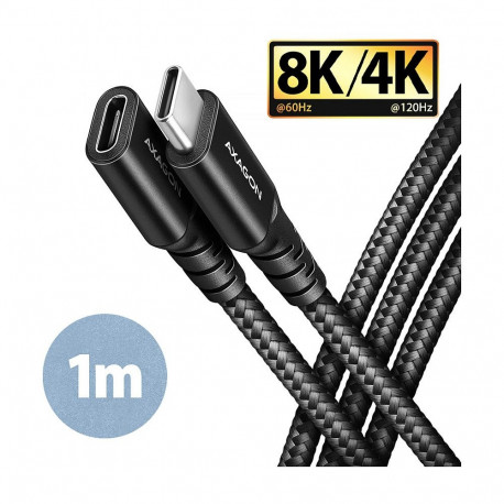 "AXAGON BUCM32-CF10AB Verlängerungskabel, USB-C zu USB-C 3.2 Gen 2, 1 m, 20 Gbps - Aluminium"