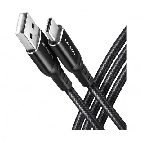 "AXAGON BUCM-AM10AB USB-C zu USB-A Kabel, 1m, USB 2.0, 3A, geflochten - schwarz"