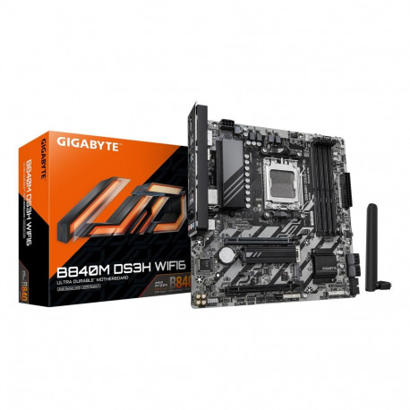 GIGABYTE B840M DS3H WIFI6 Motherboard - AMD Ryzen 9000 CPUs, 8+2+2 Phases VRM, up to 8200MHz DDR5, 2