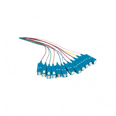 "Fiber Pigtail Set 12 x SC OS2 2m, colored, blue connector"