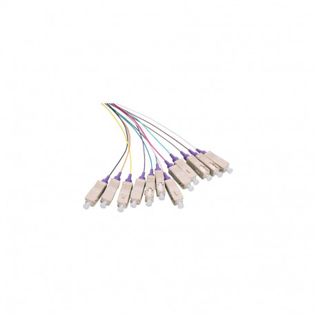 "Fiber Pigtail Set 12 x SC OM4 2m, colored, violet connector"