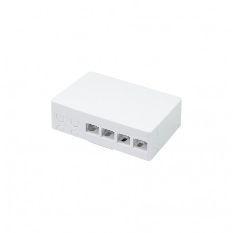 "FTTH termination box, 4 ports, with DIN rail holder, white"