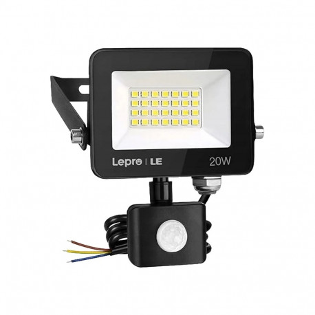 LEPRO 340013-DW-EU 20W 2000 lm 5000 K IP65 LED Floodlight with Motion Sensor