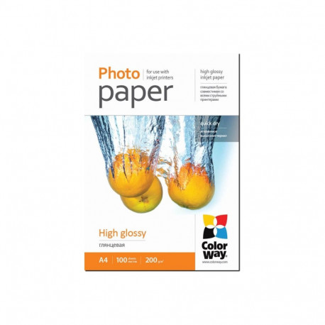 ColorWay High Glossy Photo Paper, 100 sheets, A4, 200 g/m