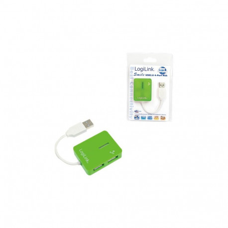 Logilink USB 2.0 Hub 4-Port, Smile, Green
