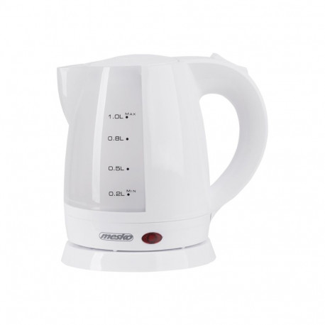 Mesko Kettle MS 1276 Standard, Plastic, White, 1600 W, 360 rotational base, 1 L