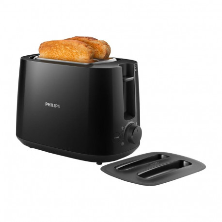 Philips Daily collection toaster HD2582/90 Black, Plastic, 900 W, Number of slots 2, Number of power