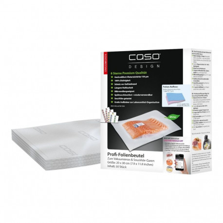 Caso Foil Bags 01219 50 units, Dimensions (W x L) 20 x 30 cm, Ribbed