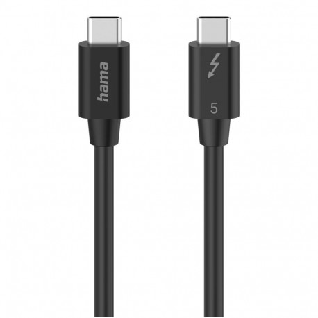 USB-kaabel USB-C USB-C 1.0m Hama Thunderbolt5, must, PD3.1 voolutugevus kuni 5A 240W UHD 8K, kuni 80