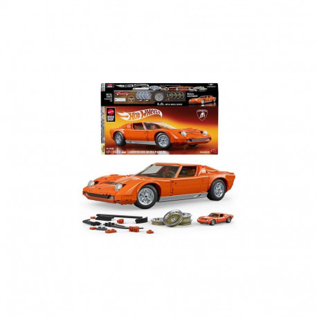 Mattel Brick Shop Hot Wheels ’71 Lamborghini Miura P400 SV Building Toy Kit (1523 Pieces), for Colle