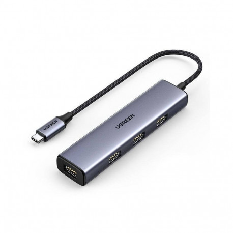 Ugreen USB Type-C jaotur 4× USB 3.2 Gen 1, hõbedane