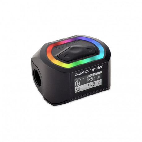 "Aqua Computer Durchflusssensor high flow NEXT, OLED, 2x G1/4, RGBpx - schwarz"