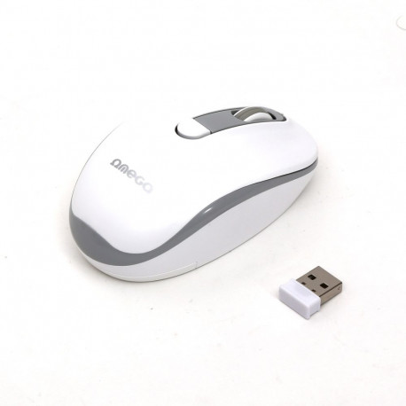OMEGA MOUSE WIRELESS1000/1200/1600 DPI 2,4GHz WHITE-GREY [45862]