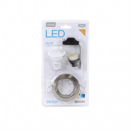 OMEGA SPOT LIGHT HOLDER ROUND NICKEL WITH LED GU10 7W 4200K