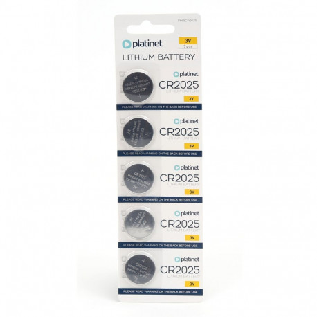 PLATINET BATTERY LITHIUM CR2025 BLISTER*5 PACK [43910]