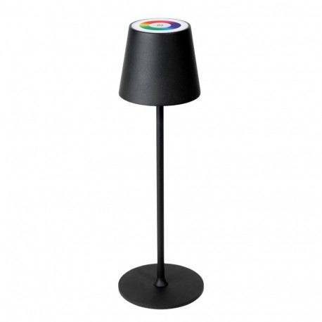 PLATINET TABLE RESTAURANT LAMP WATERPROOF IP44 RECHARGEABLE RGB 10H LIGHT BLACK [46017]