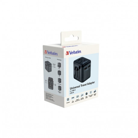VERBATIM Universal Travel Adapter12W 2xUSB-A UTA-1 49543
