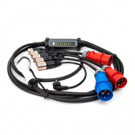 PLATINET EV MOBILE CHARGING STATION 7M CABLE TYPE2 5 ADAPTERS 6A-32A 22KW CHARGER [46018]