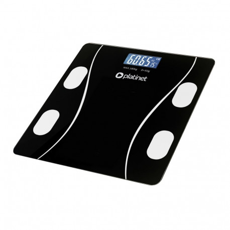 PLATINET BATHROOM SMART BODY SCALE 180KG 26X26CM WITH APP BLUETOOTH BLACK 46021