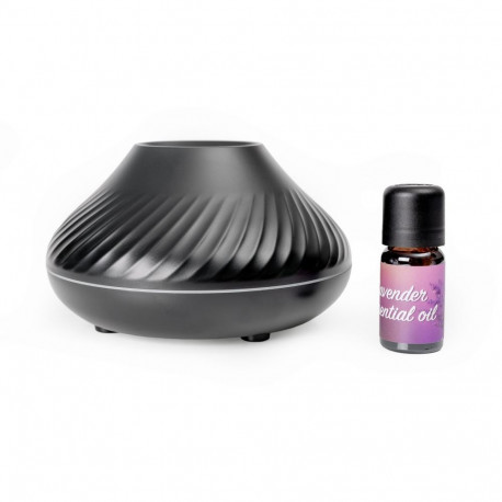 PLATINET FLAME AROMA DIFFUSER HUMIDIFIER 130ML 6,5W BLACK + 10 ML LAVENDER ESSENTIAL OIL [46111]