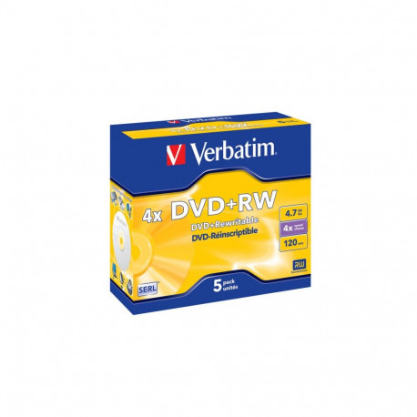 VERBATIM DVD+RW 4.7GB 4X JEWEL CASE*5 43229