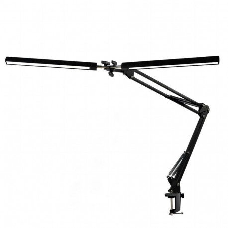 PLATINET DESK DRAWING LAMP FLEXY2 20W 2 HEADS 160 LED BASE+CLIP BLACK [46005]