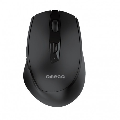 OMEGA MOUSE WIRELESS AND BLUETOOTH 800-2400DPI 6D SILENT RECHARGEABLE TYPE-C BLACK [46038]