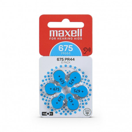 MAXELL BATTERY ZINK AIR PR44 (675) 6PK BLISTER 790420.00.EU