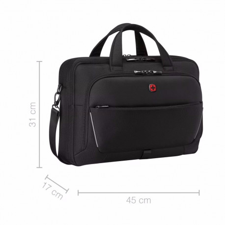 WENGER LAPTOP BRIEFCASE ICONS BUSINESS METEOR BRIEF 16-17" BLACK 653498