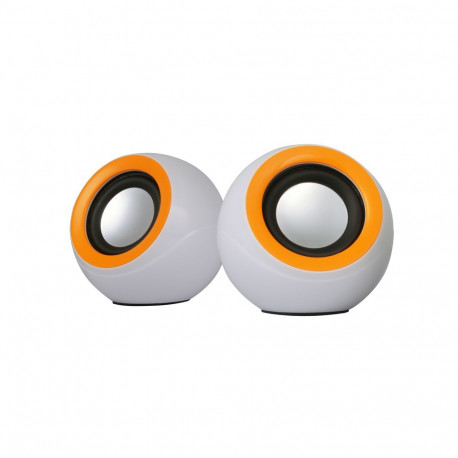 OMEGA SPEAKERS 2.0 OG-116B WHITE ORANGE 2x5W RMS USB [42724]