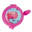 Bicycle bell with flap/mirror, pink