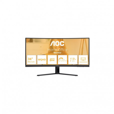 AOC | CU34B3E | 34 " | VA | WQHD | 21:9 | 120 Hz | 4 ms | 3440 x 1440 pixels | 300 cd/m² | HDMI port