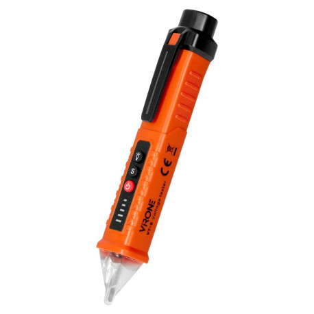 Induktsioonpingetester taskulambiga, 12-1000V AC/DC, oranž