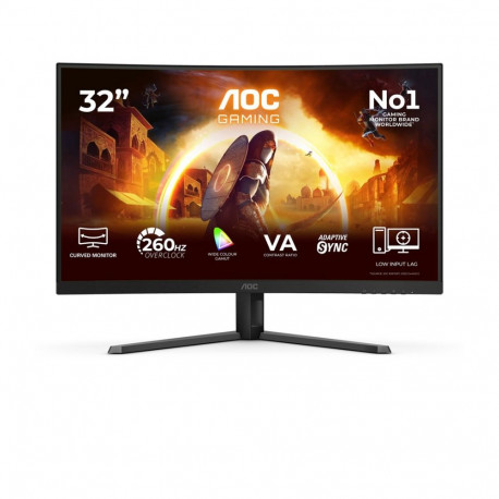 AOC arvutimonitor G4 C32G42ZE 80cm (31.5") 1920 x 1080 pikslit Full HD LED, must, punane