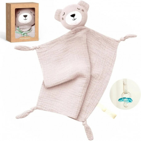 Momcozy cotton teddy bear for babies, pink