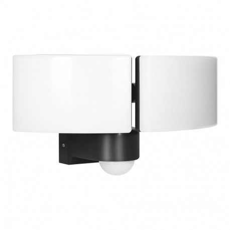 TOS DUO LED 2x20W kahekordne aialamp PIR-iga, 2x1600lm, IP65, 4000K, PC, must