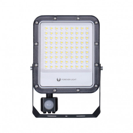 Naświetlacz led proxim+ 50w 4000k 7500lm pir 230v ip65 forever light 150lm/w 5 lat gwarancji